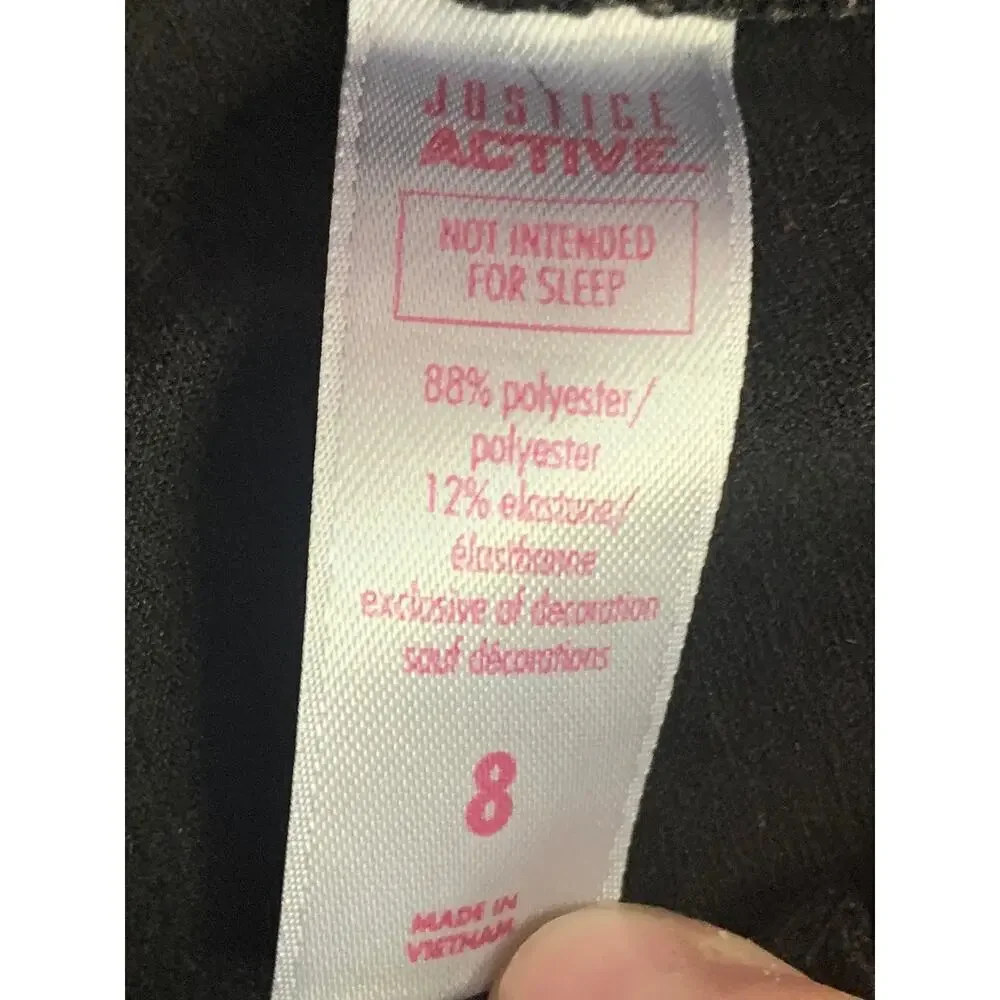 JUSTICE Girl’s “Cheer” Athletic Leggings / Size: 8